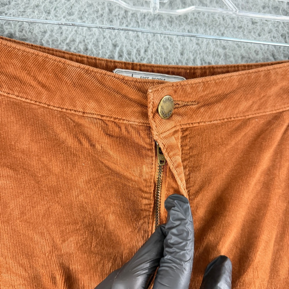 Free People Just Float On Flare Jeans Womens 27 Rust Orange Corduroy Bell Bottom - Picture 4 of 16